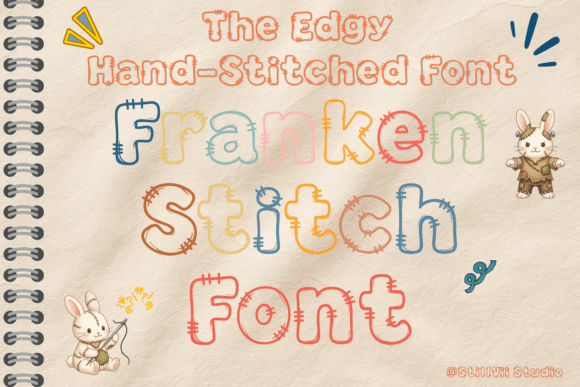 FrankenStitch: A Hand-Drawn Faux Stitch Font Built for Authentic Craft-Led Design